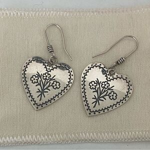 James Avery Retired Floral Embroidered Dangle Earrings